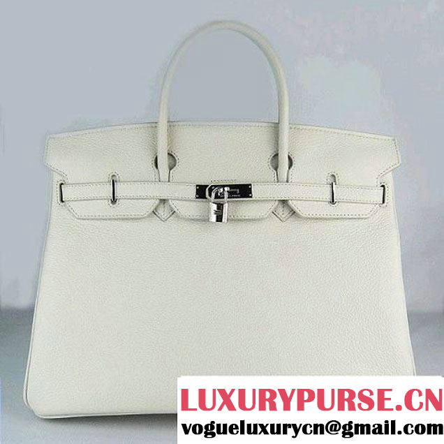 Hermes Birkin 40CM Togo Bag Beige 6099 Silver