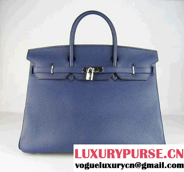 Hermes Birkin 40CM Togo Bag Dark Blue 6099 Silver