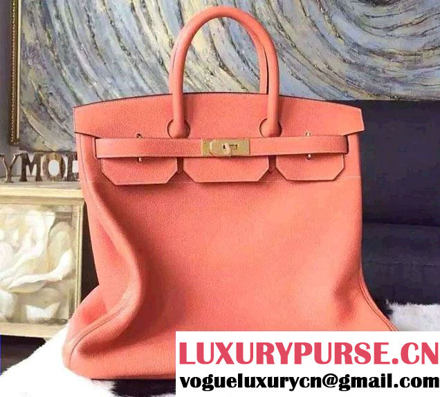 Hermes Birkin HAC 40 Bag in Original Togo Leather Pink