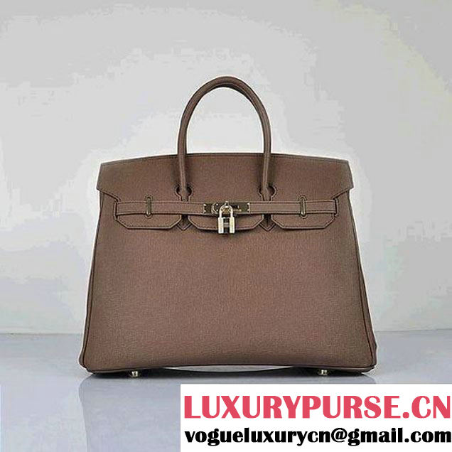 Hot Style Hermes Birkin 35CM Brown Saffiano Leather Tote Bag Gold