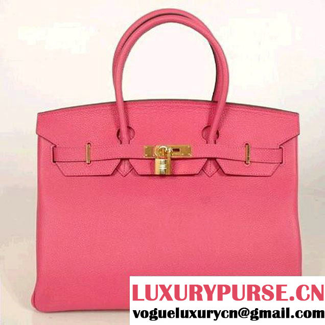 Hermes Birkin 35CM Tote Bags Smooth Togo Leather Peach Golden