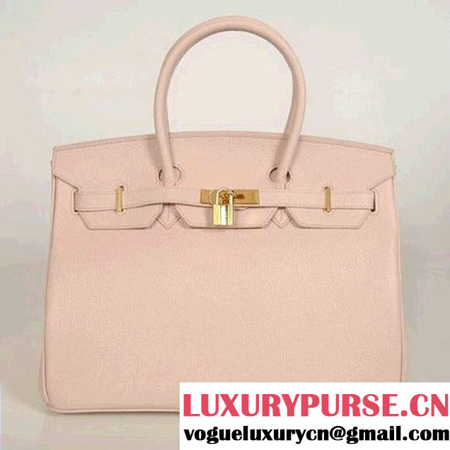 Hermes Birkin 35CM Tote Bags Smooth Togo Leather Pink Golden