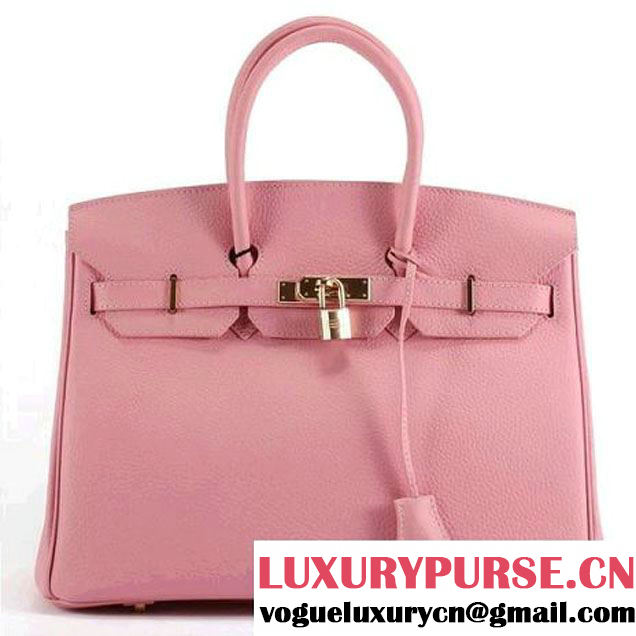 Hermes Birkin 35CM Togo Leather Handbag 6089 Pink Golden