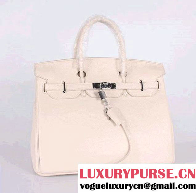 Hermes Birkin 35CM Tote Bag Clemence Leather H-35 OffWhite