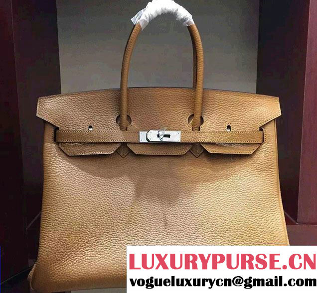 Hermes Togo Leather Birkin 35cm Large Bag Khaki 2016