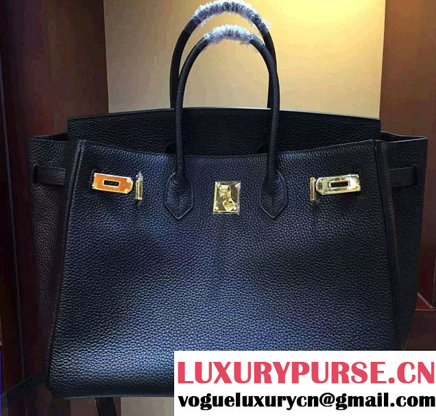 Hermes Togo Leather Birkin 35cm Large Bag Black 2016