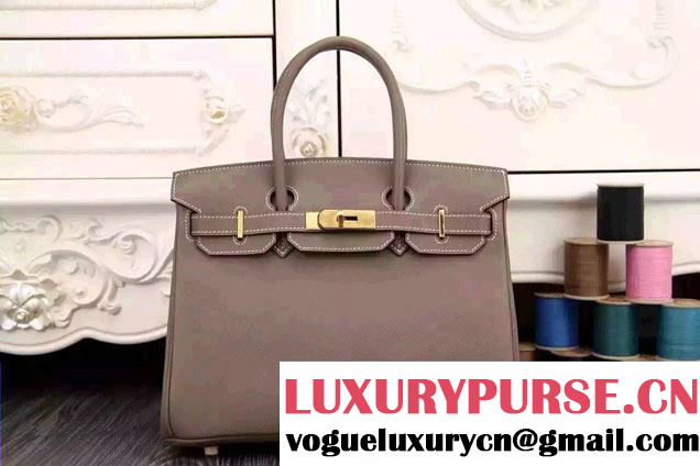 Hermes Birkin 30/35 Bag in Original Epsom Leather Bag Gray