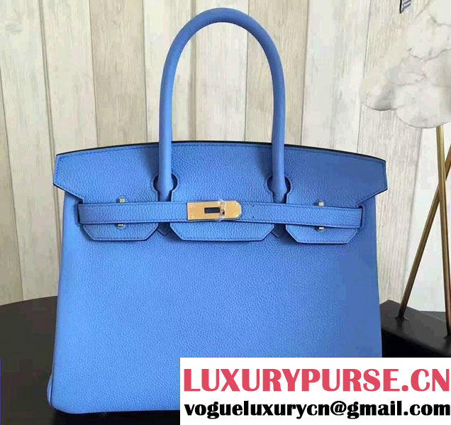 Hermes Birkin 30/35 Bag in Original Epsom Leather Bag Paradise Blue