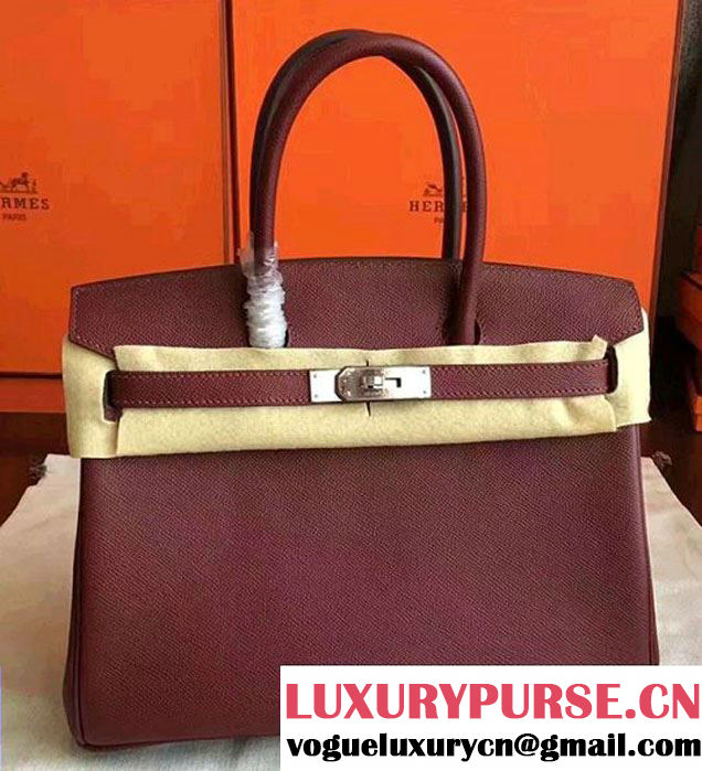 Hermes Birkin 30/35 Bag In Original Epsom Leather With Gold/Silver Hardware Fuchsia