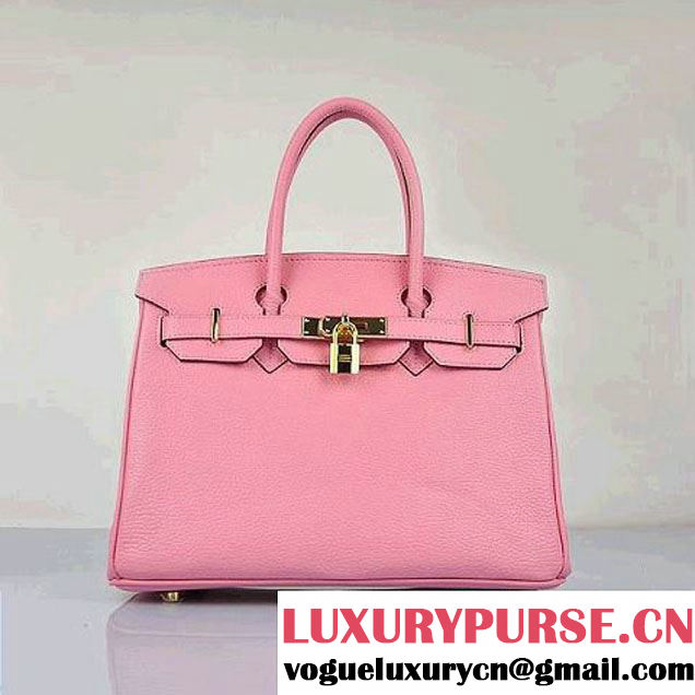 Hermes Birkin 30CM Tote Bags Pink Togo Leather Gold