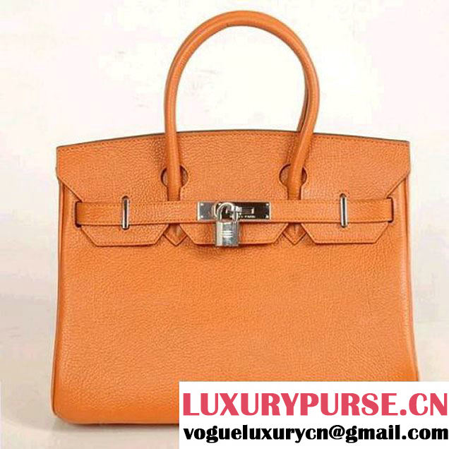 Hermes Birkin 30CM Tote Bags Smooth Togo Leather Orange