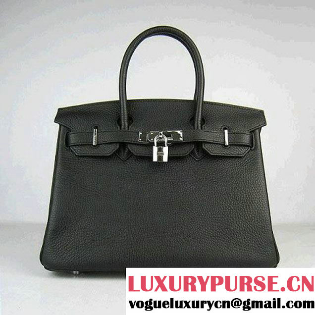 Hermes Birkin 30cm Togo Leather Bag Black 6088