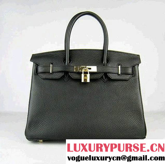 Hermes Birkin 30cm Togo Leather Bag Black 6088