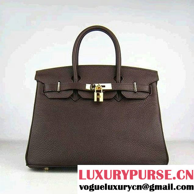 Hermes Birkin 30cm Togo Leather Bag Light Coffee 6088