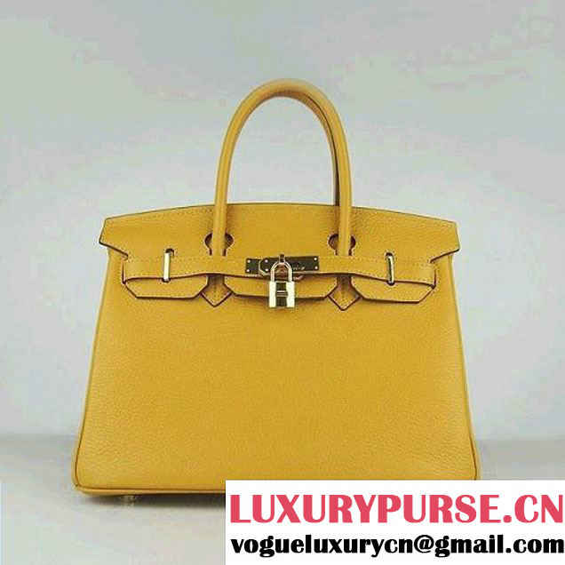 Hermes Birkin 30cm Togo Leather Bag Yellow 6088