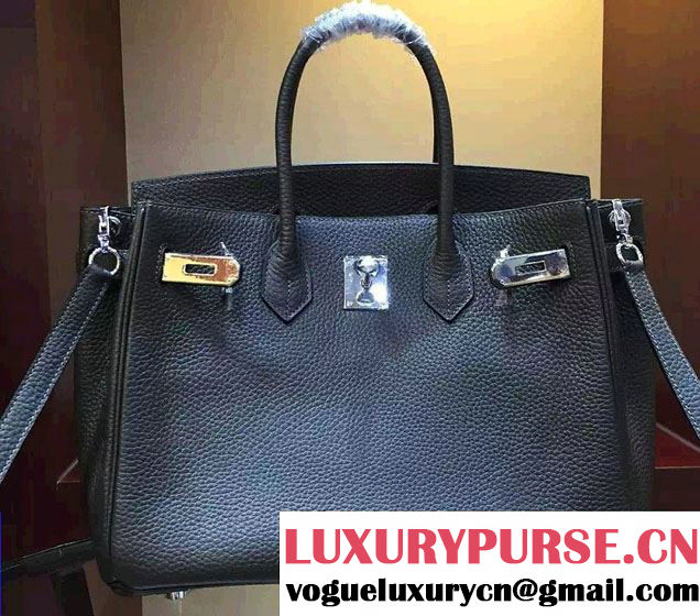 Hermes Togo Leather Birkin 30cm Medium Bag Dark Gray 2016