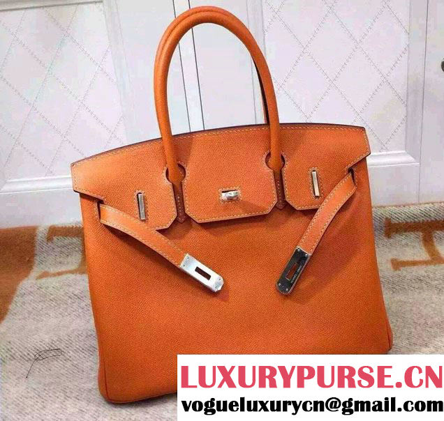 Hermes Birkin 30/35 Bag in Original Epsom Leather Bag Orange