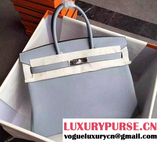 Hermes Birkin 30/35 Bag in Original Togo Leather Bag Baby Blue