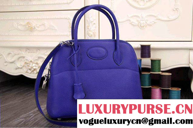 Hermes Bolide Tote Bag in Original Leather Blue