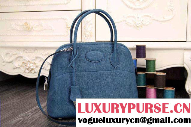 Hermes Bolide Tote Bag in Original Leather Blue Jean