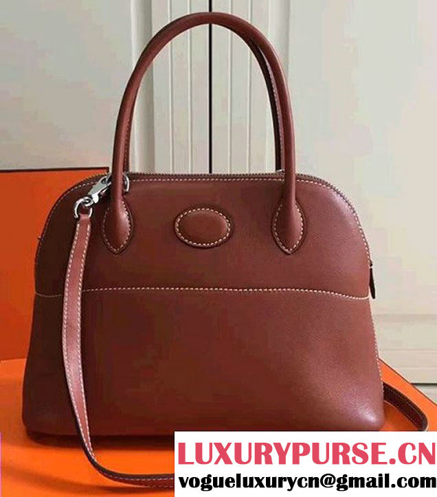 Hermes Bolide Tote Bag 27cm in Original Leather Brown