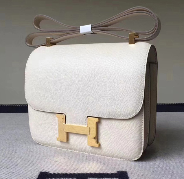 Hermes Constance Bag In Original Epsom Leather White