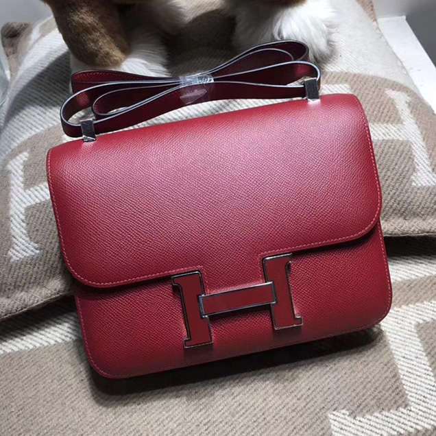 Hermes Constance Bag In Original Epsom Leather Burgundy