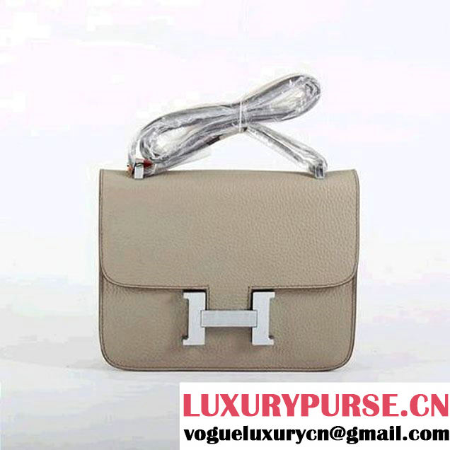 Hermes Togo Leather Constance Bag 1622S Light Khaki Silver