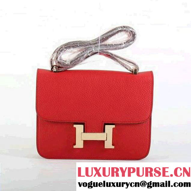 Hermes Constance Bag Togo Leather 1622S Red Golden