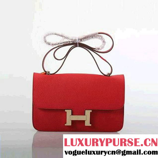 Hermes Constance Bag Togo Leather 1622L Red Golden