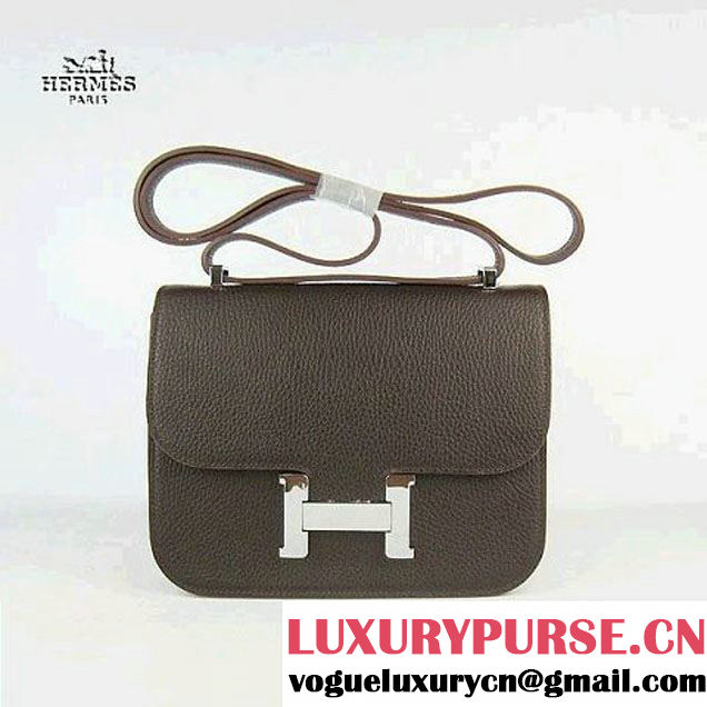 Replica Hermes H017 Coffee Leather Silver Hardware