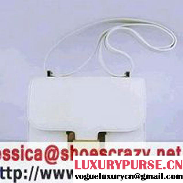 Hermes Constance Bag White Oxhide Leather Gold