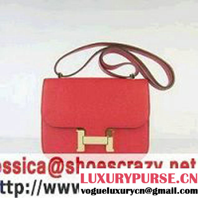 Hermes Constance Bag Red Oxhide Leather Red Gold