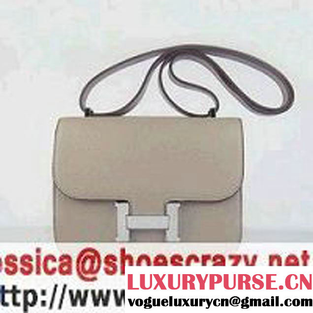 Hermes Constance Bag Grey Oxhide Leather Silver