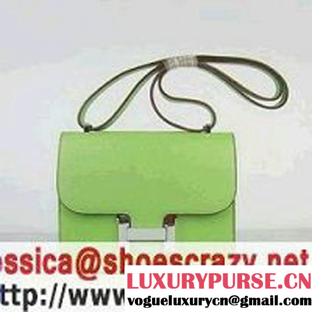 Hermes Constance Bag Green Oxhide Leather Silver