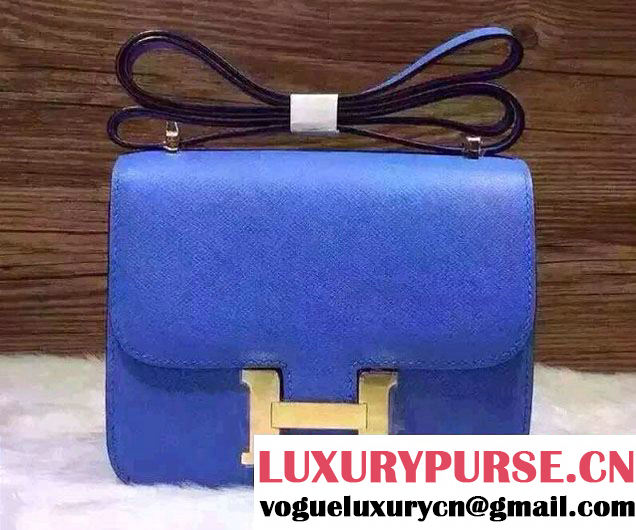 Hermes Original Epsom Leather Constance 18cm/23cm Bag Light Blue