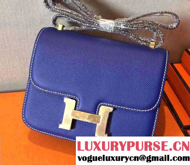 Hermes Original Epsom Leather Constance 18cm/23cm Bag Blue