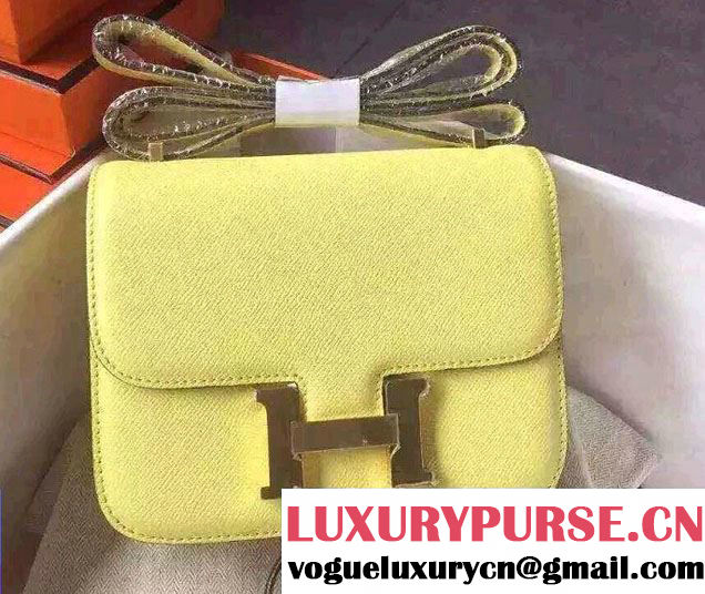 Hermes Original Epsom Leather Constance 18cm/23cm Bag Yellow