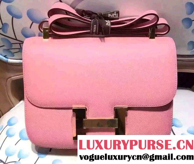 Hermes Original Epsom Leather Constance 18cm/23cm Bag Pink