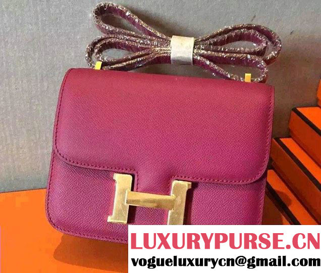 Hermes Original Epsom Leather Constance 18cm/23cm Bag Purplish