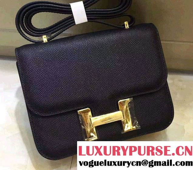 Hermes Epsom Leather Constance 18cm Bag Black