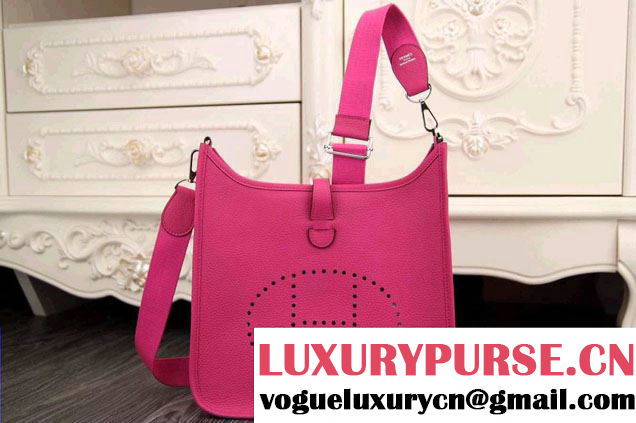 Hermes Evelyne III PM Bag in Origianl Leather Fushia