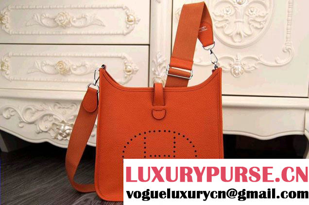 Hermes Evelyne III PM Bag in Origianl Leather Orange