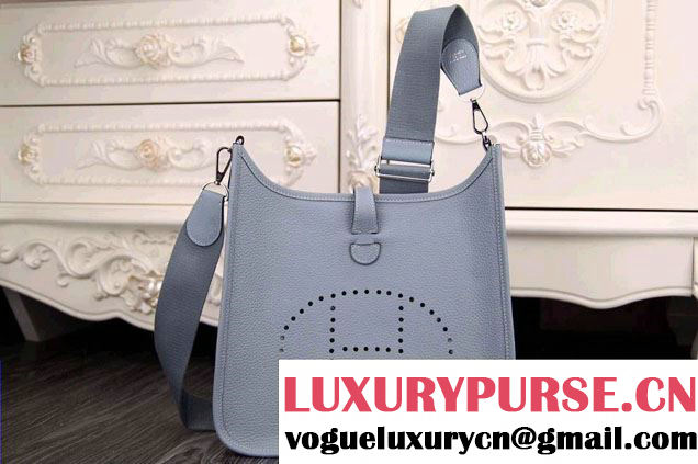 Hermes Evelyne III PM Bag in Origianl Leather Baby Blue