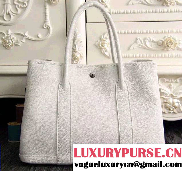 Hermes Original Togo Leather Garden Party 30cm/36cm Bag White