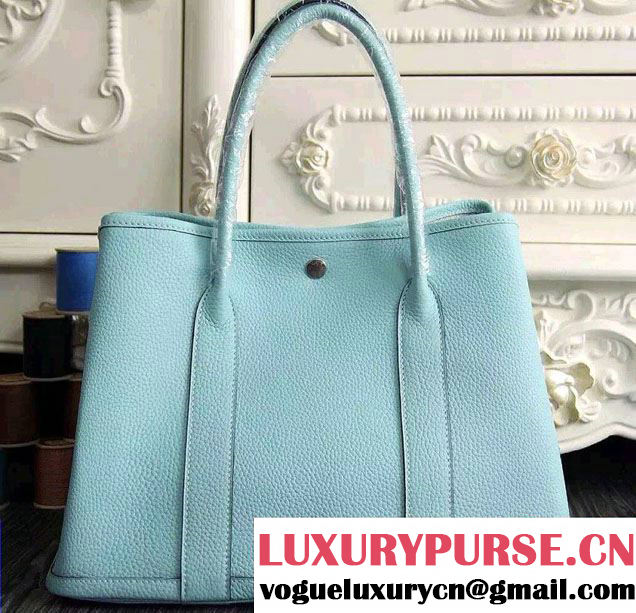 Hermes Original Togo Leather Garden Party 30cm/36cm Bag Cyan