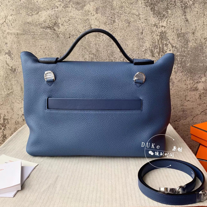 Hermes 24/24 Bag Navy Blue Swift & Togo Silver Hardware