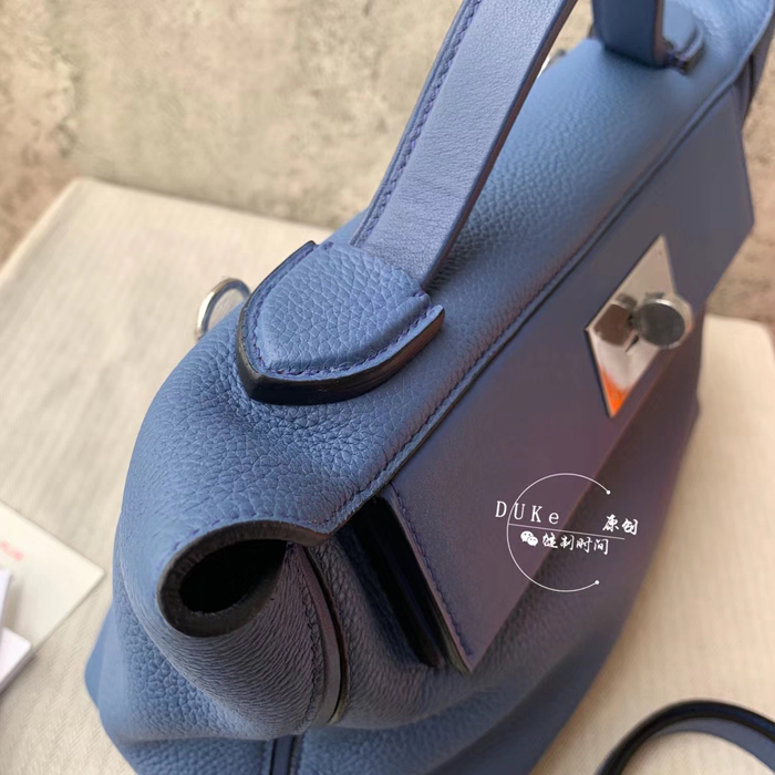 Hermes 24/24 Bag Navy Blue Swift & Togo Silver Hardware