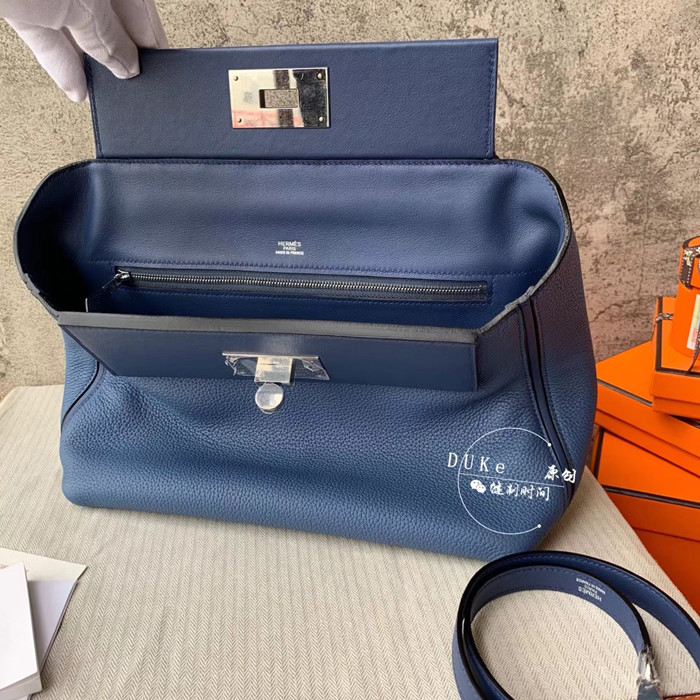 Hermes 24/24 Bag Navy Blue Swift & Togo Silver Hardware