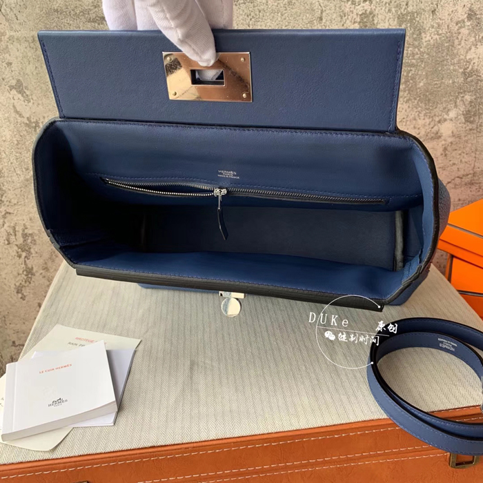 Hermes 24/24 Bag Navy Blue Swift & Togo Silver Hardware